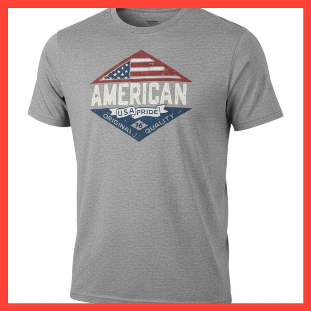 Sonoma Goods For Life Mens Heather Gray American USA Pride Graphic Tee Large